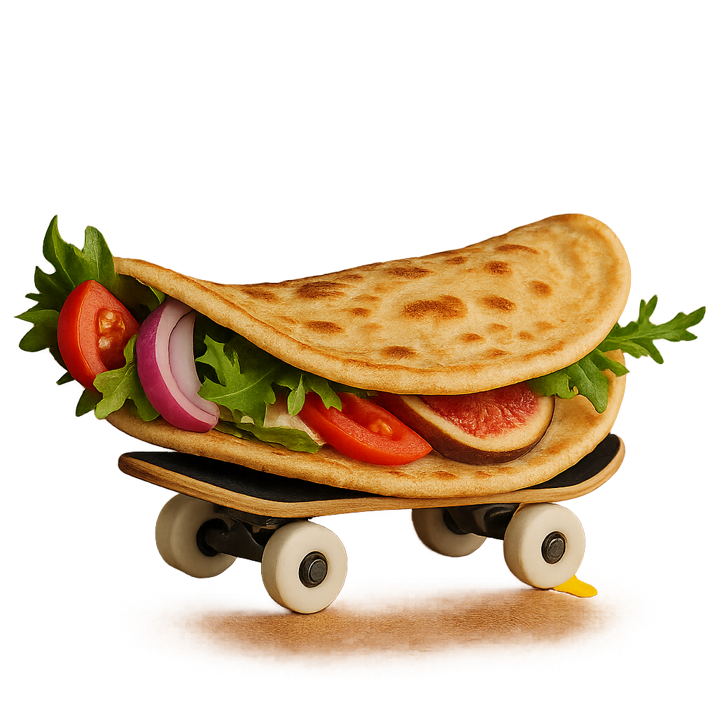 Piadina sobre um skate — o espírito Piadina Lab